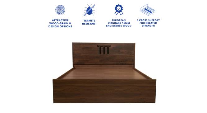 Styx Solidwood Headbord With Box Storage - Queen Engineered Wood Bed (Walnut Finish, Brown, Queen Bed Size, Box Storage Type) by Urban Ladder - - 881043