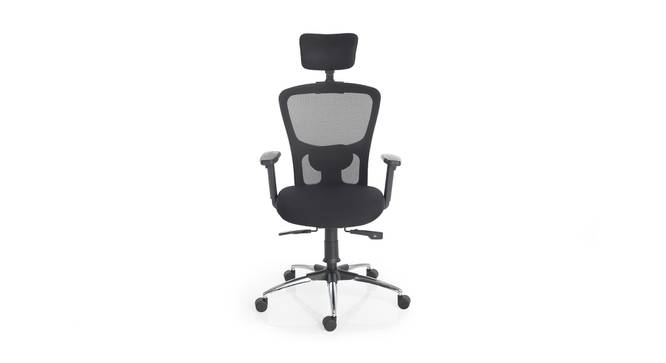 Define Premium High Back Mesh Swivel Office Chair with Headrest in Black Colour (Black) by Urban Ladder - - 