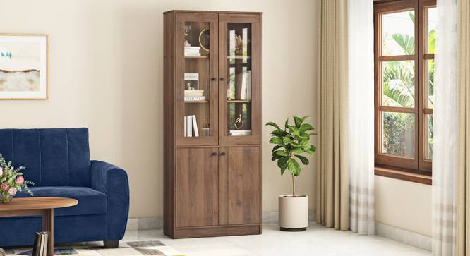 Oswald Glass cabinet in Classic walnut (Classic Walnut Finish) by Urban Ladder - Design 1 - 