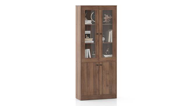 Oswald Glass cabinet in Classic walnut (Classic Walnut Finish) by Urban Ladder - Side View Design 1 - 