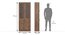 Oswald Glass cabinet in Classic walnut (Classic Walnut Finish) by Urban Ladder - Dimension Design 1 - 