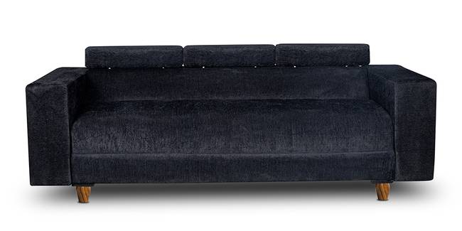 Berliner Fabric Sofa (Black) (Black, 3-seater Custom Set - Sofas, None Standard Set - Sofas, Fabric Sofa Material, Regular Sofa Size, Regular Sofa Type)