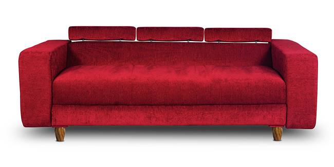 Berliner Fabric Sofa (Maroon) (3-seater Custom Set - Sofas, None Standard Set - Sofas, Maroon, Fabric Sofa Material, Regular Sofa Size, Regular Sofa Type)