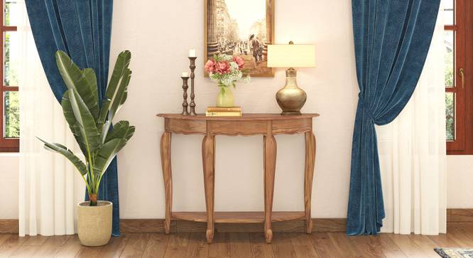 Taahira Solid Wood Console Table (Natural Finish) by Urban Ladder - Front View Design 1 - 