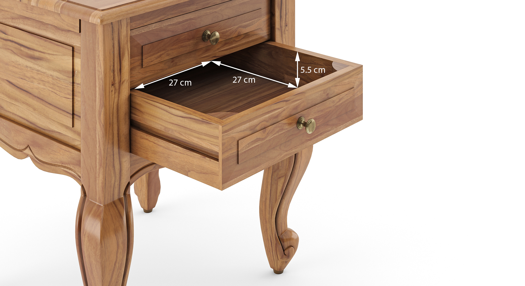 Taahira Teak Wood Bedside Table Urban Ladder