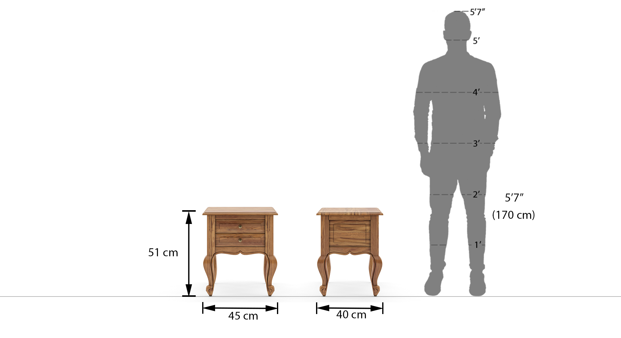 Taahira Teak Wood Bedside Table Urban Ladder