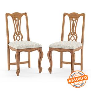 Taahira Solid Wood Dining Chair set of 2 in Natural Teak Finish