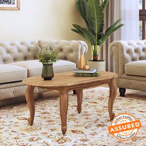 Oval Coffee Tables Design Taahira Teak Wood Coffee Table (Natural Teak Finish)