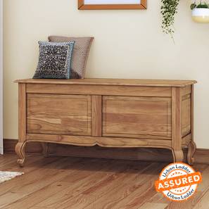 Taahira Solid Wood Bench in Natural Teak Finish