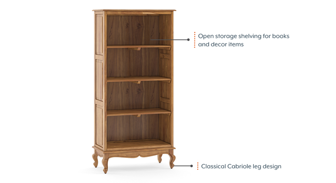 Taahira Solid Wood Bookshelf (Natural Finish) by Urban Ladder - - 