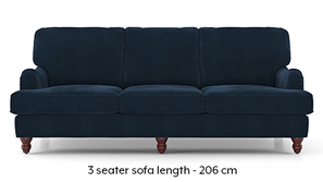 Ophelia Fabric Sofa (Seaport Blue Velvet)