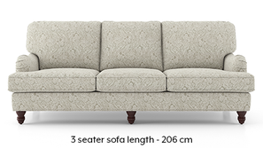 Ophelia Fabric Sofa (Monochrome Paisley)