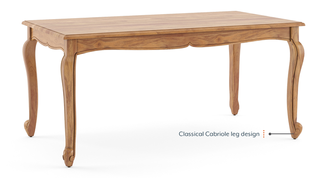 Taahira 6 Seater Dining Set (Natural Finish) by Urban Ladder - Front View Design 1 - 882240
