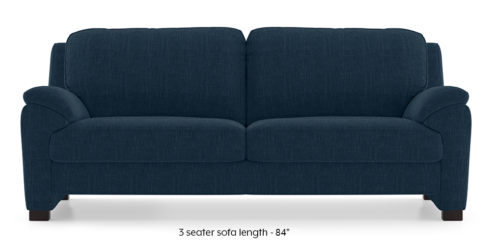 Farina Sofa (Indigo Blue) (3-seater Custom Set - Sofas, None Standard Set - Sofas, Indigo Blue, Fabric Sofa Material, Regular Sofa Size, Regular Sofa Type) by Urban Ladder - - 882297