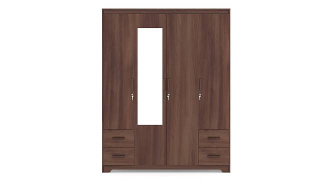 Hilton 4 Door Wardrobe (With Mirror, 4 Drawer Configuration, With Lock, Chestnut Acacia Finish) by Urban Ladder - Design 1 Side View - 882312