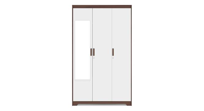 Miller 3 Door Wardrobe (Two-Tone Finish, With Mirror, Without Drawer Configuration, With Lock) by Urban Ladder - Design 1 Side View - 882313