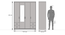 Hilton 4 Door Wardrobe (With Mirror, 4 Drawer Configuration, With Lock, Chestnut Acacia Finish) by Urban Ladder - Design 1 Dimension - 882327