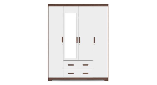 Miller 4 Door Wardrobe (Two-Tone Finish, 2 Drawer Configuration, With Mirror, With Lock) by Urban Ladder - Design 1 Side View - 882337