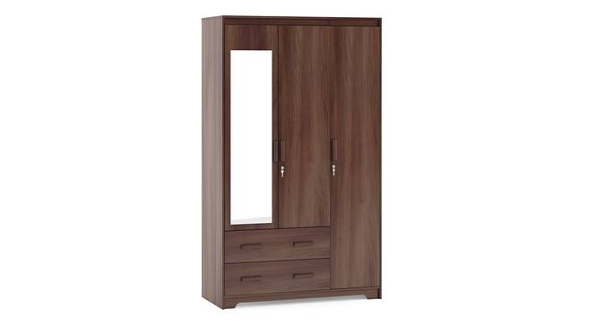 Hilton 3 Door Wardrobe (2 Drawer Configuration, With Mirror, With Lock, Chestnut Acacia Finish) by Urban Ladder - - 