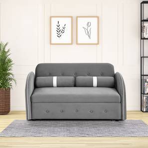 Grey Bed Design Jayen 3 Seater Pull Out Sofa cum Bed In Grey Colour