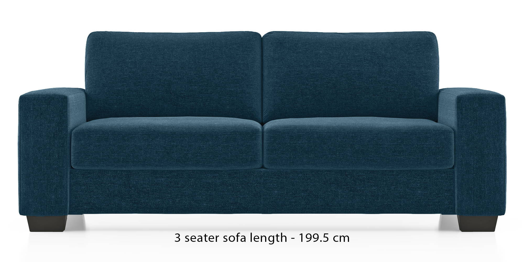 Leslie Sofa (Delft Blue) (3-seater Custom Set - Sofas, None Standard Set - Sofas, Fabric Sofa Material, Regular Sofa Size, Regular Sofa Type, Delft Blue) by Urban Ladder - - 