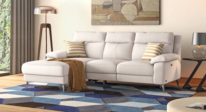 Emila Sectional Recliner (Cream, Left Aligned, Three Seater) by Urban Ladder - - 