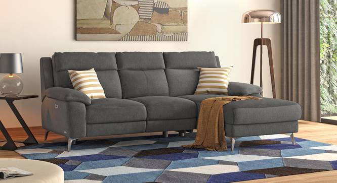 Emila Sectional Recliner (Grey, Right Aligned, Three Seater) by Urban Ladder - - 