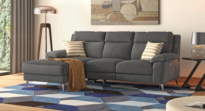Emila Sectional Recliner (Grey, Left Aligned, Three Seater) by Urban Ladder - - 