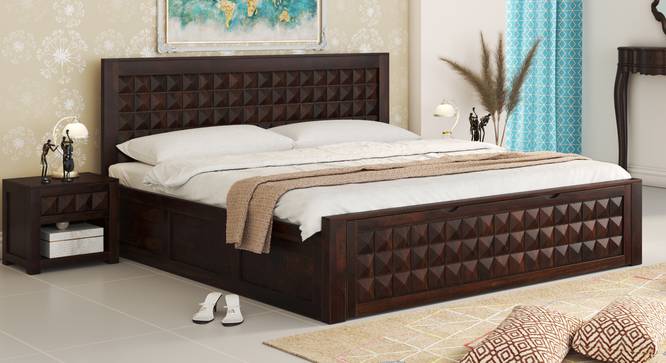 Rickman King Size With Drawer And Box Storage (King Bed Size, Brown Finish) by Urban Ladder - - 885306