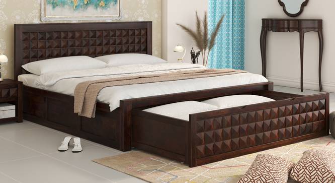 Rickman King Size With Drawer And Box Storage (King Bed Size, Brown Finish) by Urban Ladder - - 885307