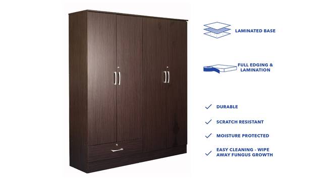 Housen Engineered Wood 4 Door Wardrobe in Walnut Finish (Walnut Finish) by Urban Ladder - Cross View Design 1 - 885617