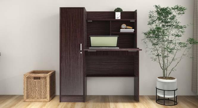 Nakamura Engineered Wood Study Table with Cabinet in Dark Brown Finish (Dark Brown Finish) by Urban Ladder - Cross View Design 1 - 885702