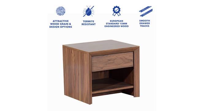 Yuko Engineered Wood Bedside Table with One Drawer in Columbia Walnut Finish (Walnut Finish) by Urban Ladder - Front View Design 1 - 885706