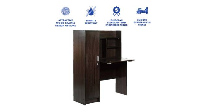 Nakamura Engineered Wood Study Table with Cabinet in Dark Brown Finish (Dark Brown Finish) by Urban Ladder - Front View Design 1 - 885713