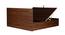 Yuko Engineered Wood Upholstered King Size Bed in Columbia Walnut Finish with Hydraulic Storage (Walnut Finish, King Bed Size, Hydraulic Storage Type) by Urban Ladder - Design 1 Close View - 885739