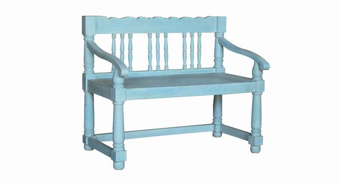 norland solid wood bench in blue finish (Blue Finish) by Urban Ladder - Design 1 Front View - 886703