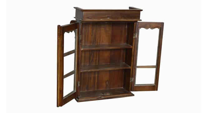 agatha solid wood prayer cabinet in brown finish (Brown Finish) by Urban Ladder - Design 1 Side View - 886733