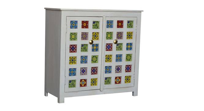danta solid wood cabinet in White distress finish (White Finish) by Urban Ladder - Front View Design 1 - 886787