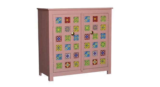 java solid wood cabinet in pink distress finish (Pink Finish) by Urban Ladder - Front View Design 1 - 886788