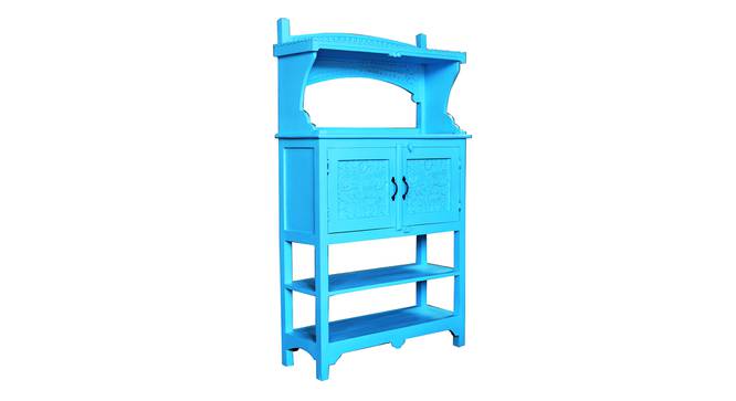 parker solid wood cabinet in blue finish (Blue Finish) by Urban Ladder - Front View Design 1 - 886790