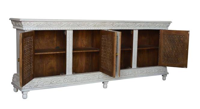 niccol solid wood side board in white finish (White Finish) by Urban Ladder - Design 1 Side View - 886799