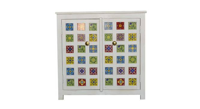 danta solid wood cabinet in White distress finish (White Finish) by Urban Ladder - Design 1 Side View - 886805