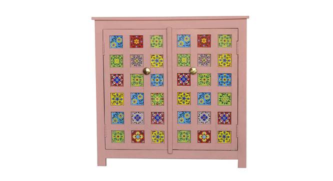 java solid wood cabinet in pink distress finish (Pink Finish) by Urban Ladder - Design 1 Side View - 886806