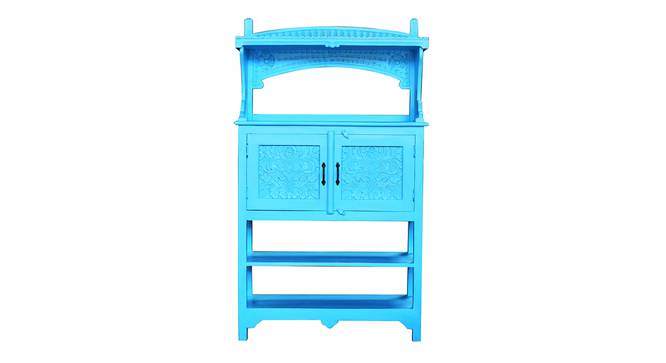 parker solid wood cabinet in blue finish (Blue Finish) by Urban Ladder - Design 1 Side View - 886808