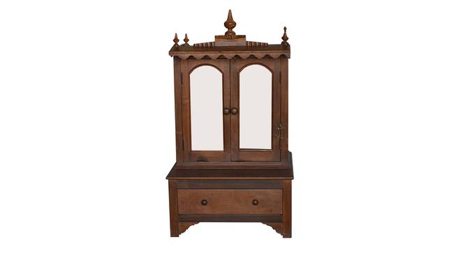 zabu solid wood prayer cabinet in brown finish (Brown Finish) by Urban Ladder - Design 1 Side View - 886809