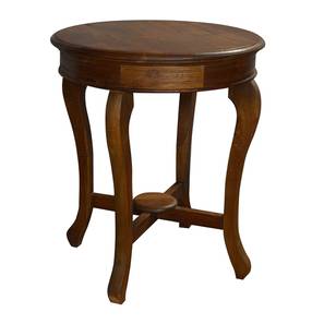 saffron arts & crafts Round Solid Wood Coffee Table in Brown Finish-picture-17