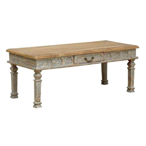 saffron arts & crafts Square Solid Wood Coffee Table in Grey Finish-picture-16