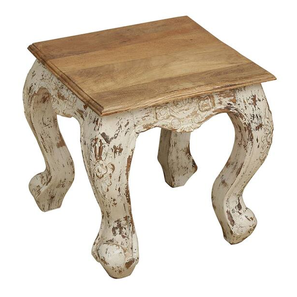 Solid Wood Side Table in White Finish-image-39