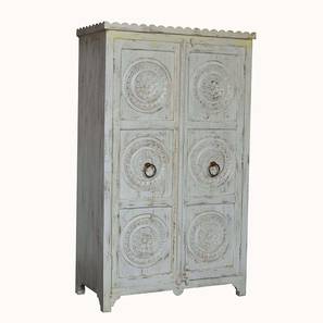 saffron arts & crafts Franklin Solid Wood 2 Door Wardrobe in White Finish-picture-26