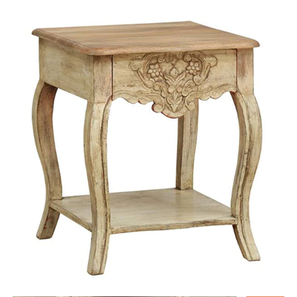 Solid Wood Side Table in Yellow Finish-image-40